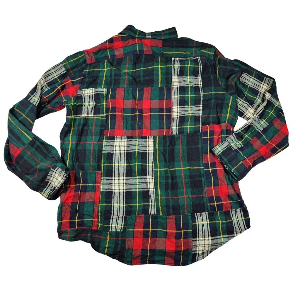 Polo Ralph Lauren Classic Fit Patchwork Plaid Flannel Shirt XL New‎